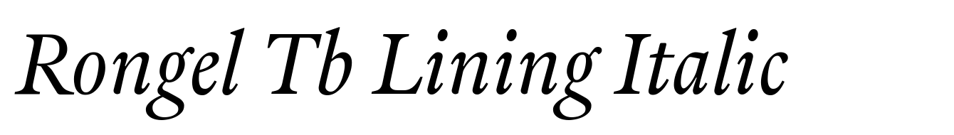 Rongel Tb Lining Italic